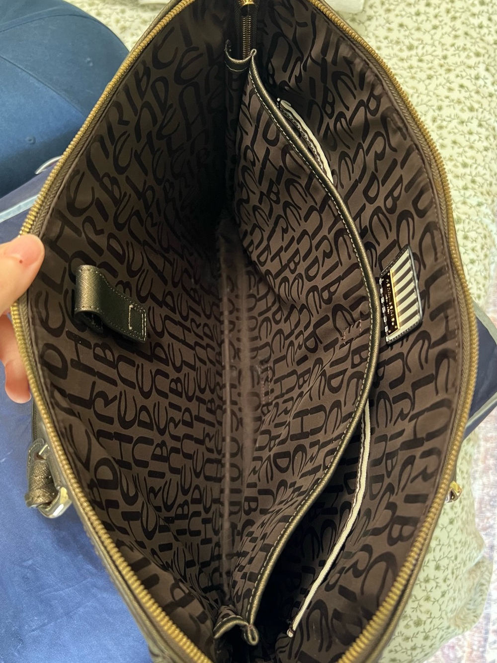 Henri Bendel Brown Leather Satchel with Gold Hardware - Picture 3 of 4